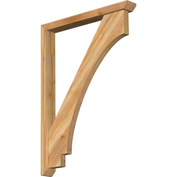 Ekena Millwork Imperial Slat Rough Sawn Bracket w/ Offset Brace, Western Red Cedar, 4"W x 32"D x 44"H BKT0402X32X44IMP06RWR - main